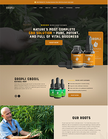 卖 CBD 油的，主打天 然有机，能助力放松、维持健康平衡。